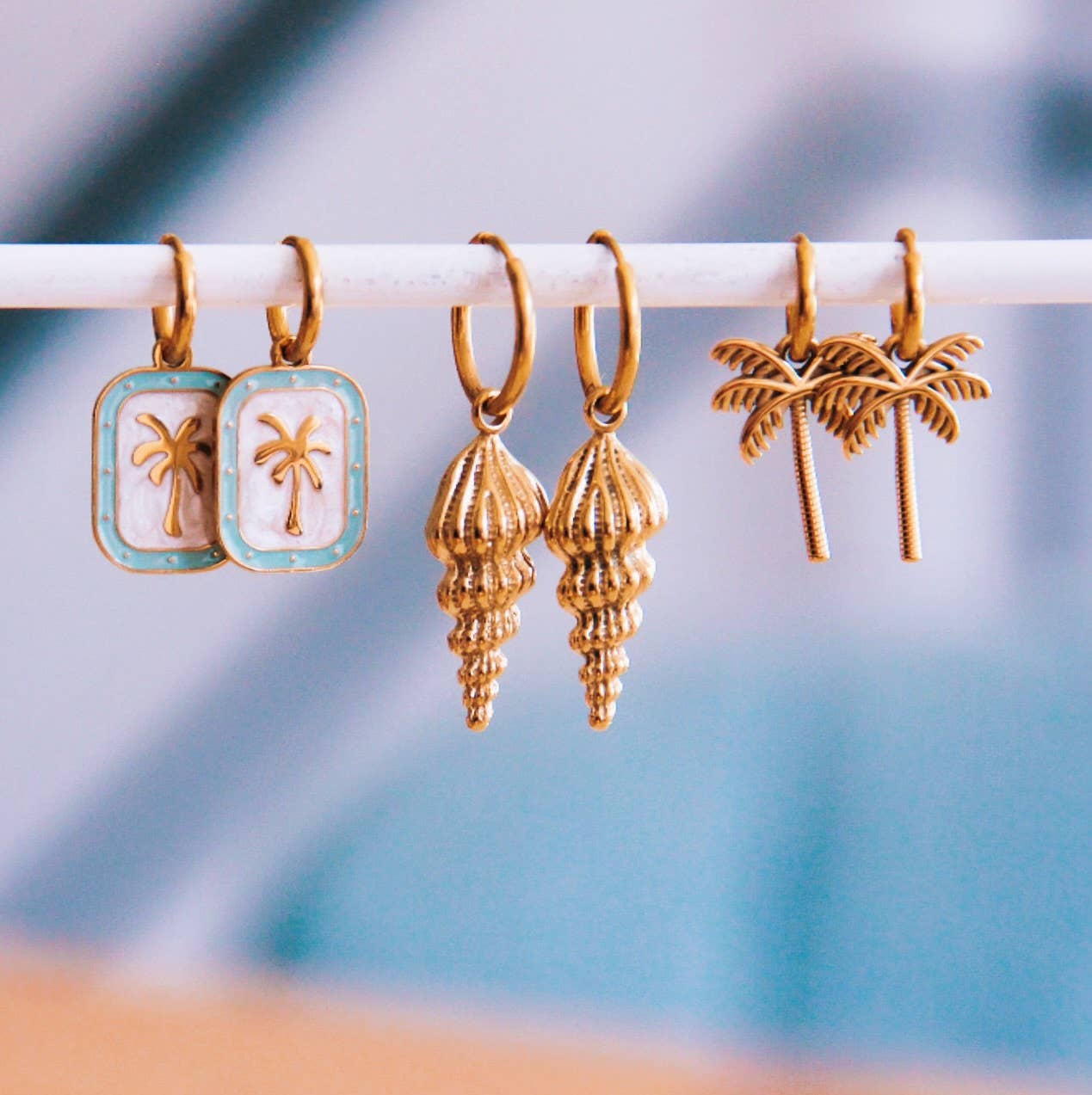 Shell Huggie Hoop Earrings