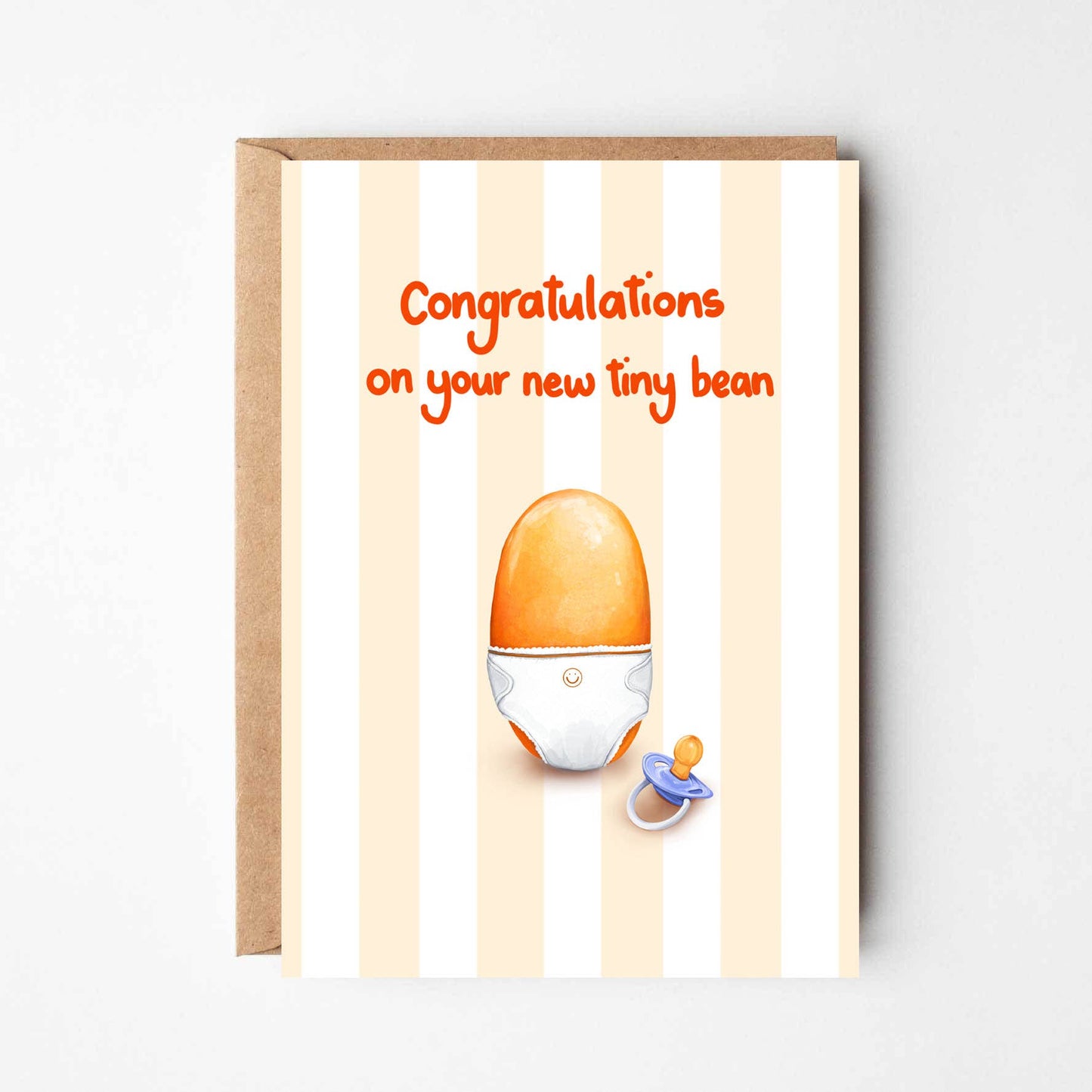 Congratulations On Tiny New Bean - New Baby Baked Bean Card