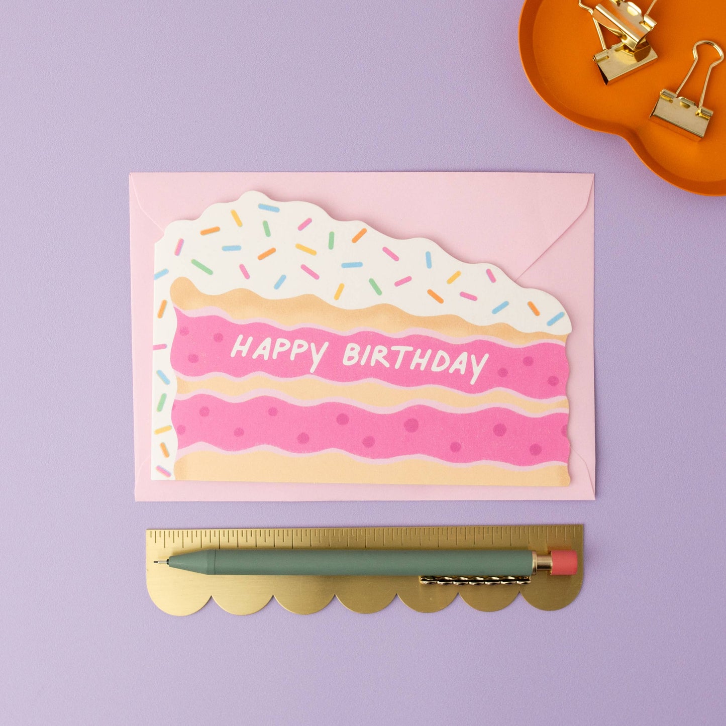 Happy Birthday Funfetti Cake Slice Card | Shaped Card
