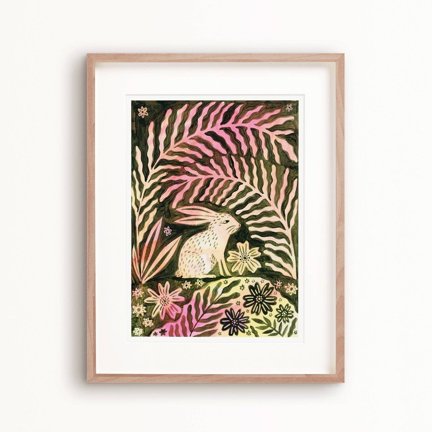 Fern Bunny Art Print: A4