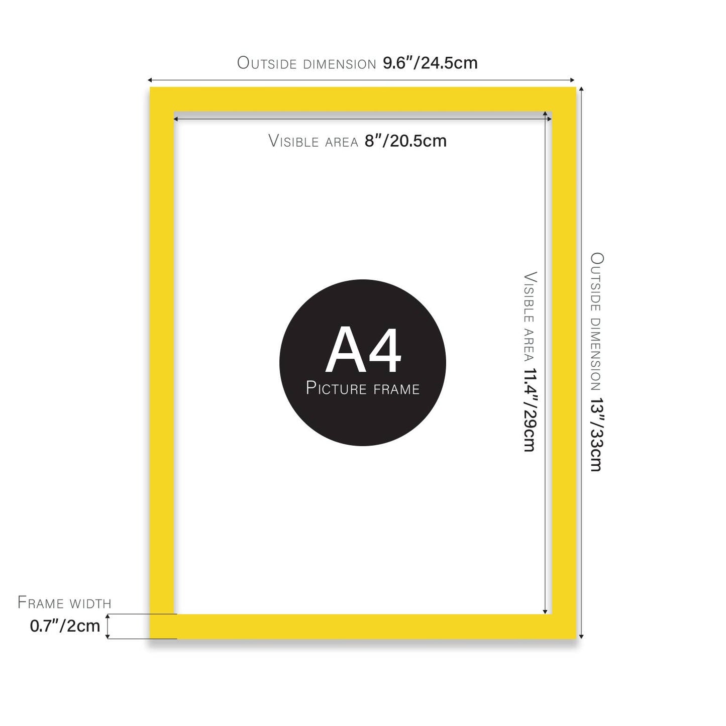 Yellow A4 Picture Frame