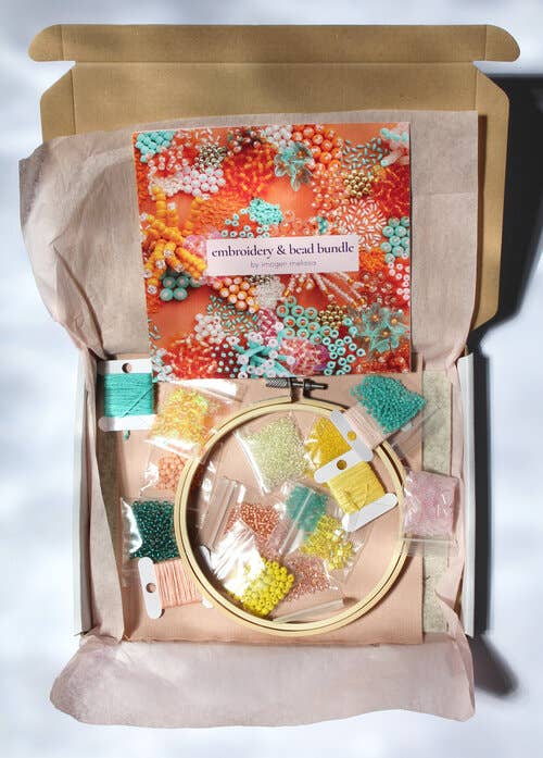 Beaded Embroidery Kit in Pastel