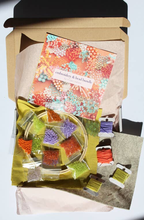 Beaded Embroidery Kit In Bright