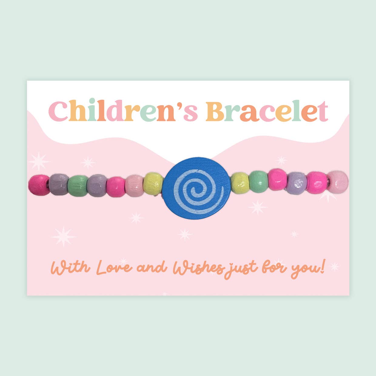 Blue Swirl - Children's Beaded Bracelet