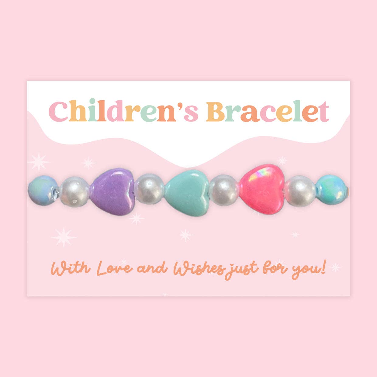 Pastel Hearts - Children's Beaded Bracelet