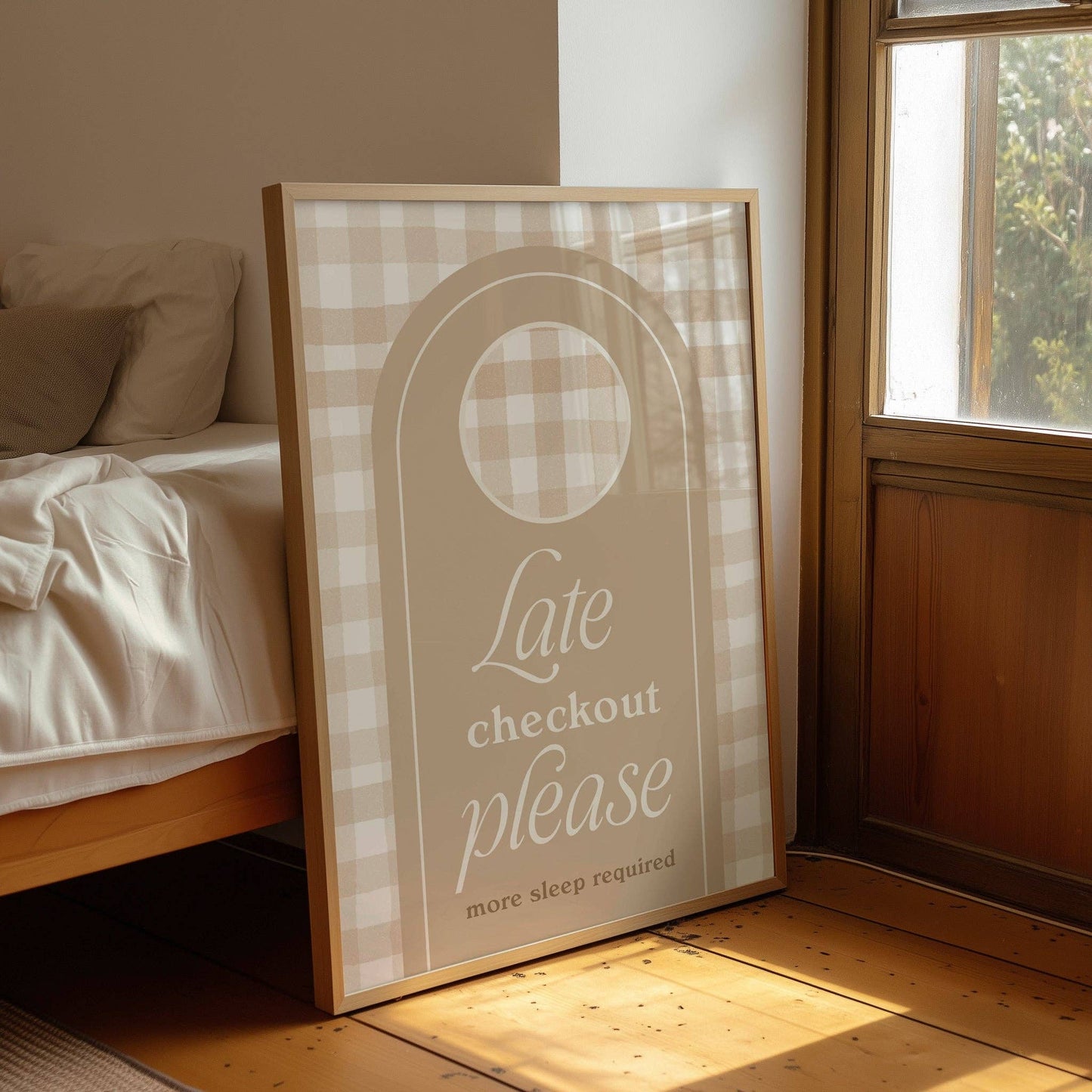 Late Checkout Bedroom Print: A4