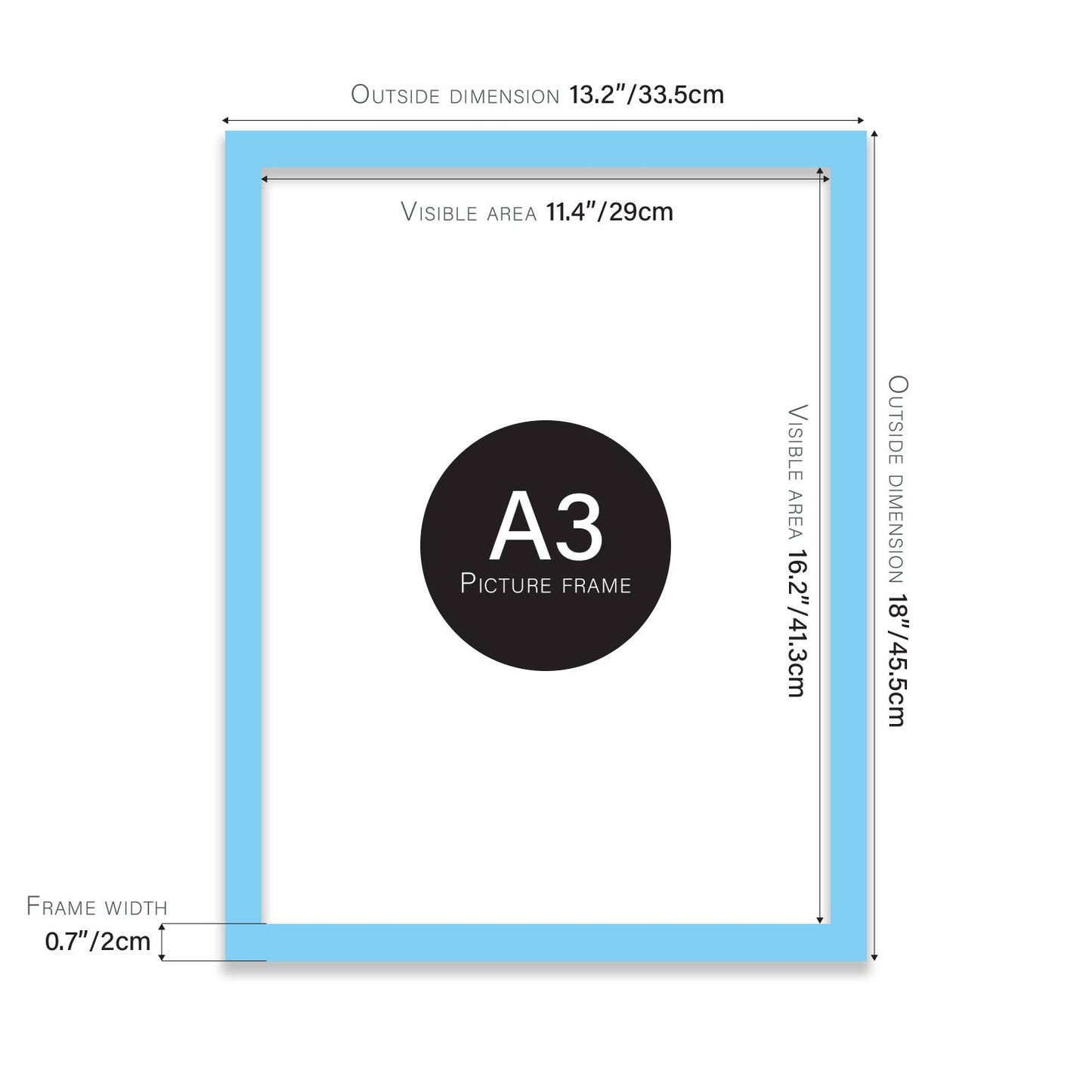 Light blue A3 Picture Frame