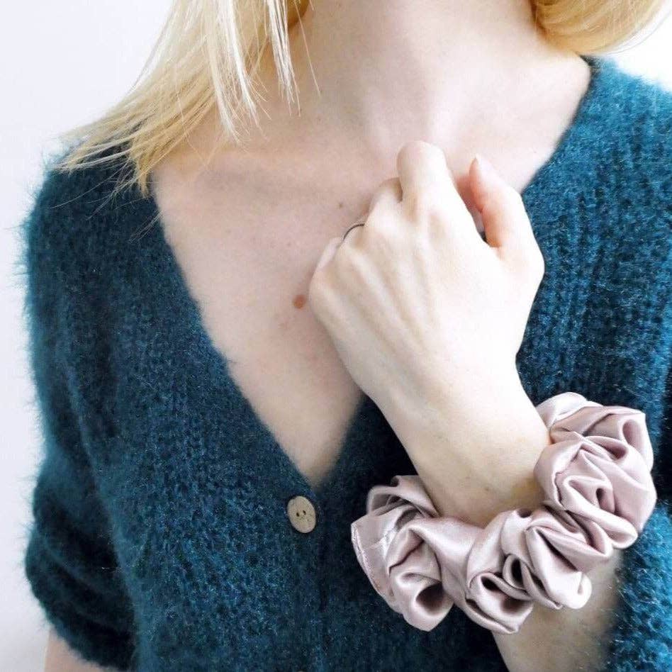Luxury Satin Scrunchies in 4 SIZES: Regular / Aqua