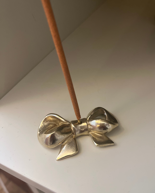 Brass Ribbon Bow Incense Holder Burner