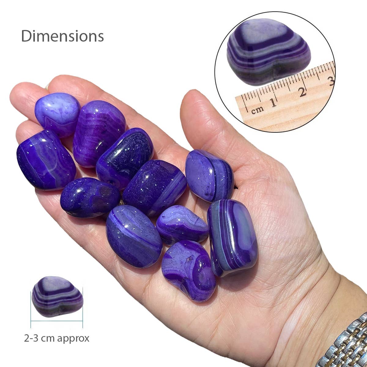 Purple Banded Agate Tumbler Stone