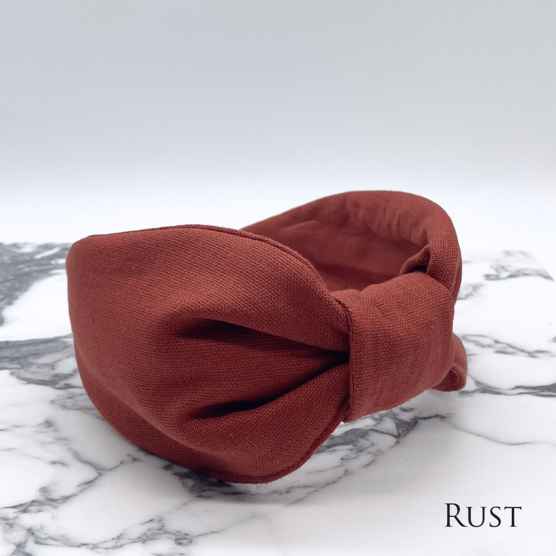 Luxury Linen Flat Knot Headband - 8 COLOURS: Fern