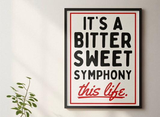Bitter Sweet Symphony Retro Style The Verve Music Inspired Print