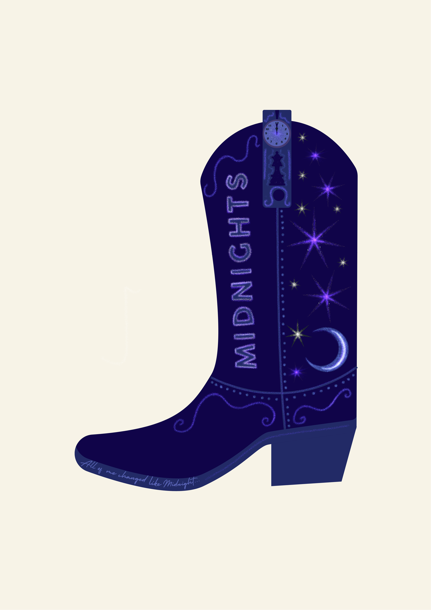 Midnights Cowgirl Boot print: A4