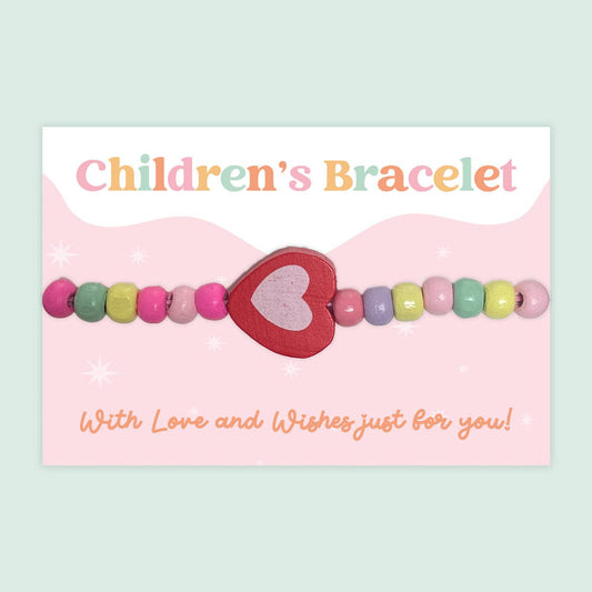 Red Heart - Children's Beaded Bracelet