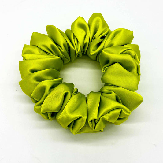 Luxury Satin Scrunchies - NEW COLOURS: Chartreuse / Regular