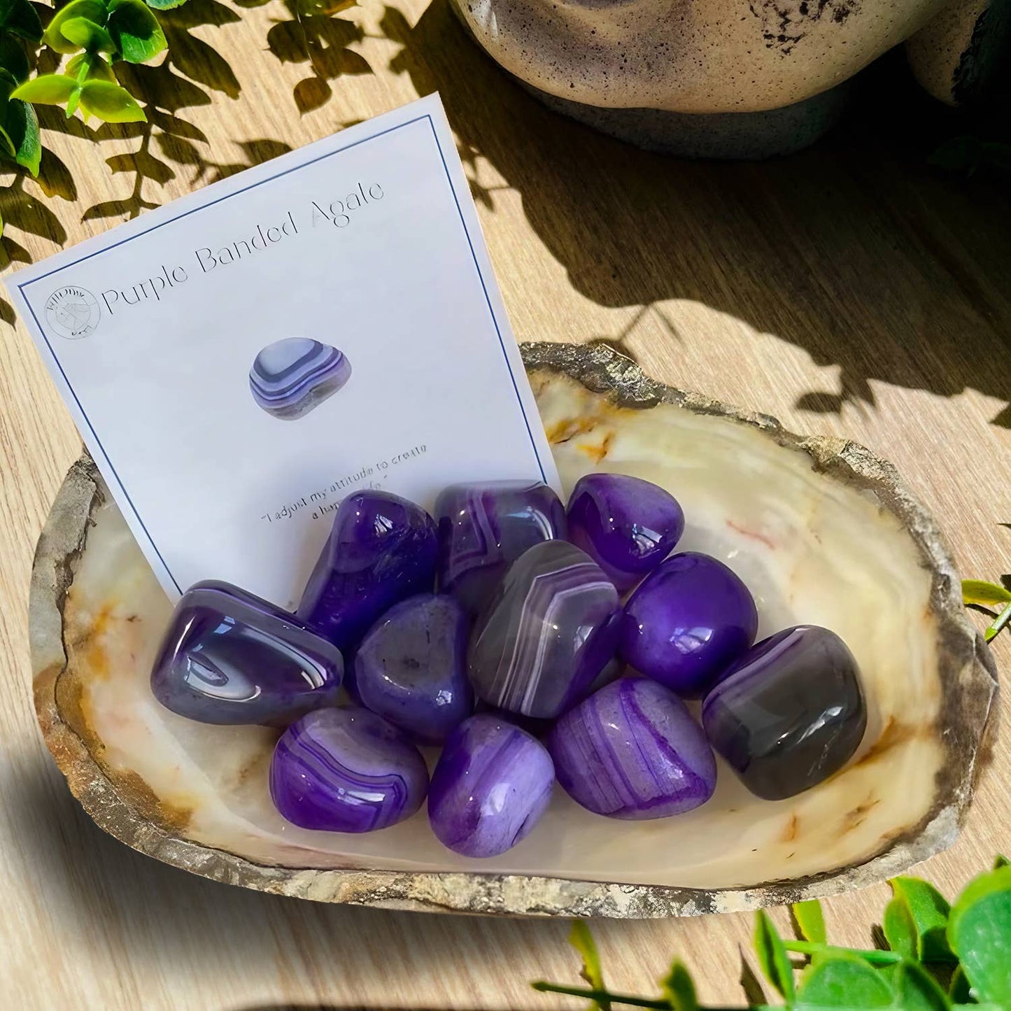 Purple Banded Agate Tumbler Stone