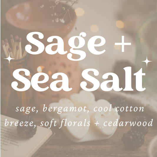 Sage + Sea Salt Scented Heart Clamshell Soy Wax Melts