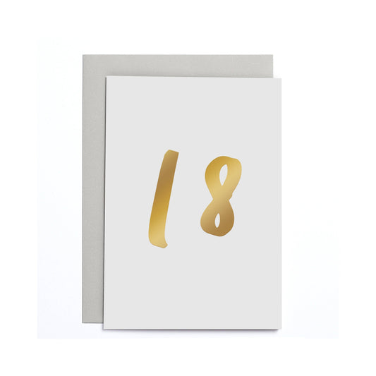 18th Birthday Small Card - Stylish Age Greeting Card: 90 x 120 mm