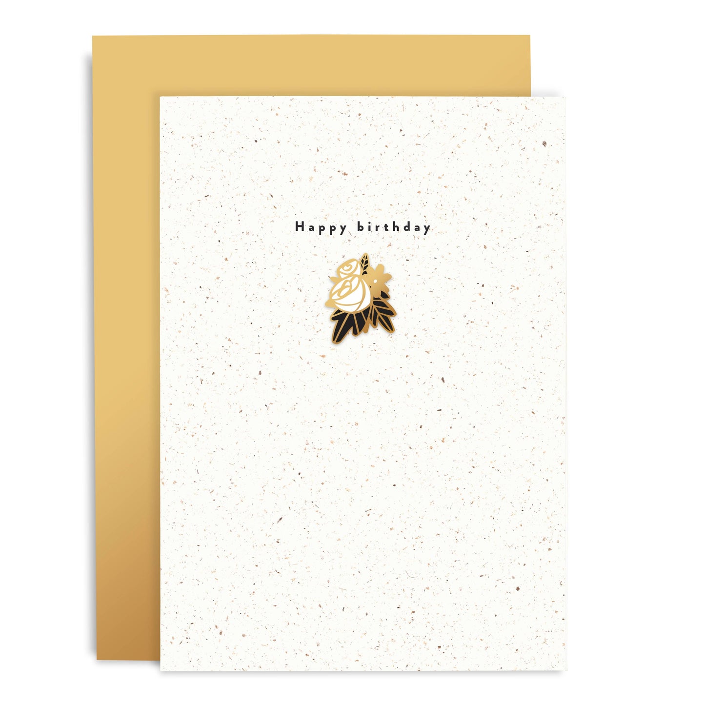 Happy Birthday Flowers Enamel Pin Card - Birthday Card - Pin