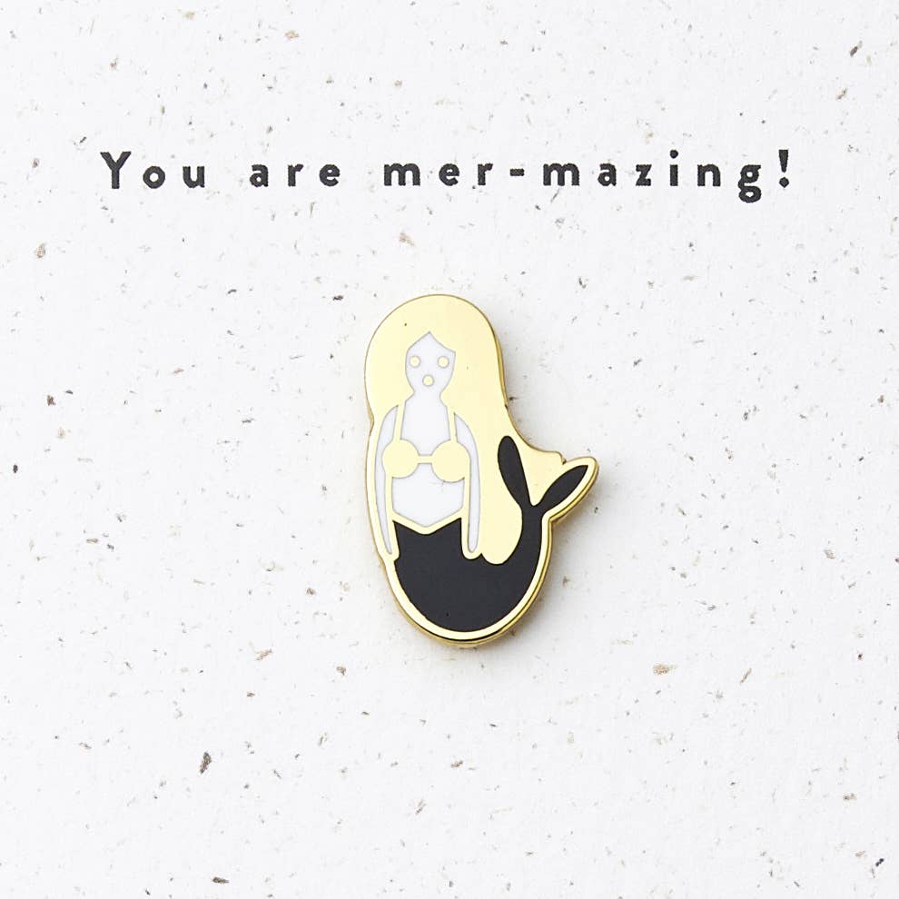 Mermaid Enamel Pin Card - Cute Gift - Card for Her - Friend