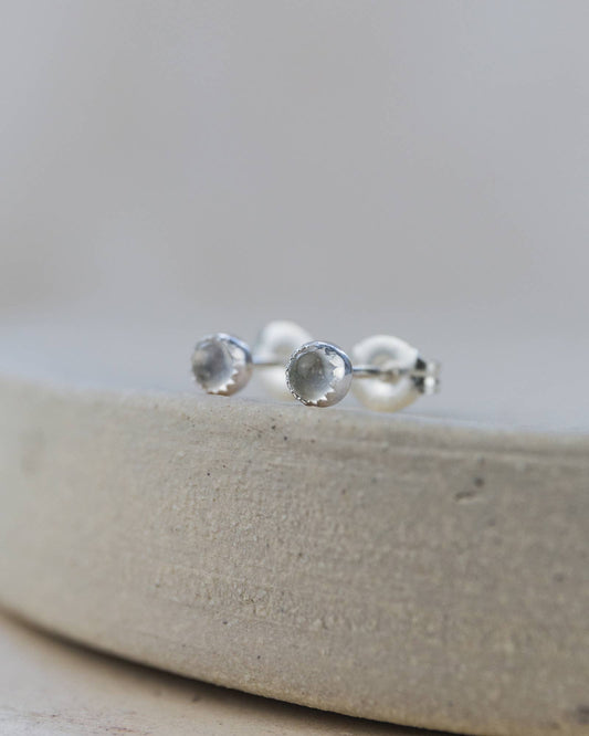 Clear Quartz Mini Gemstone Studs