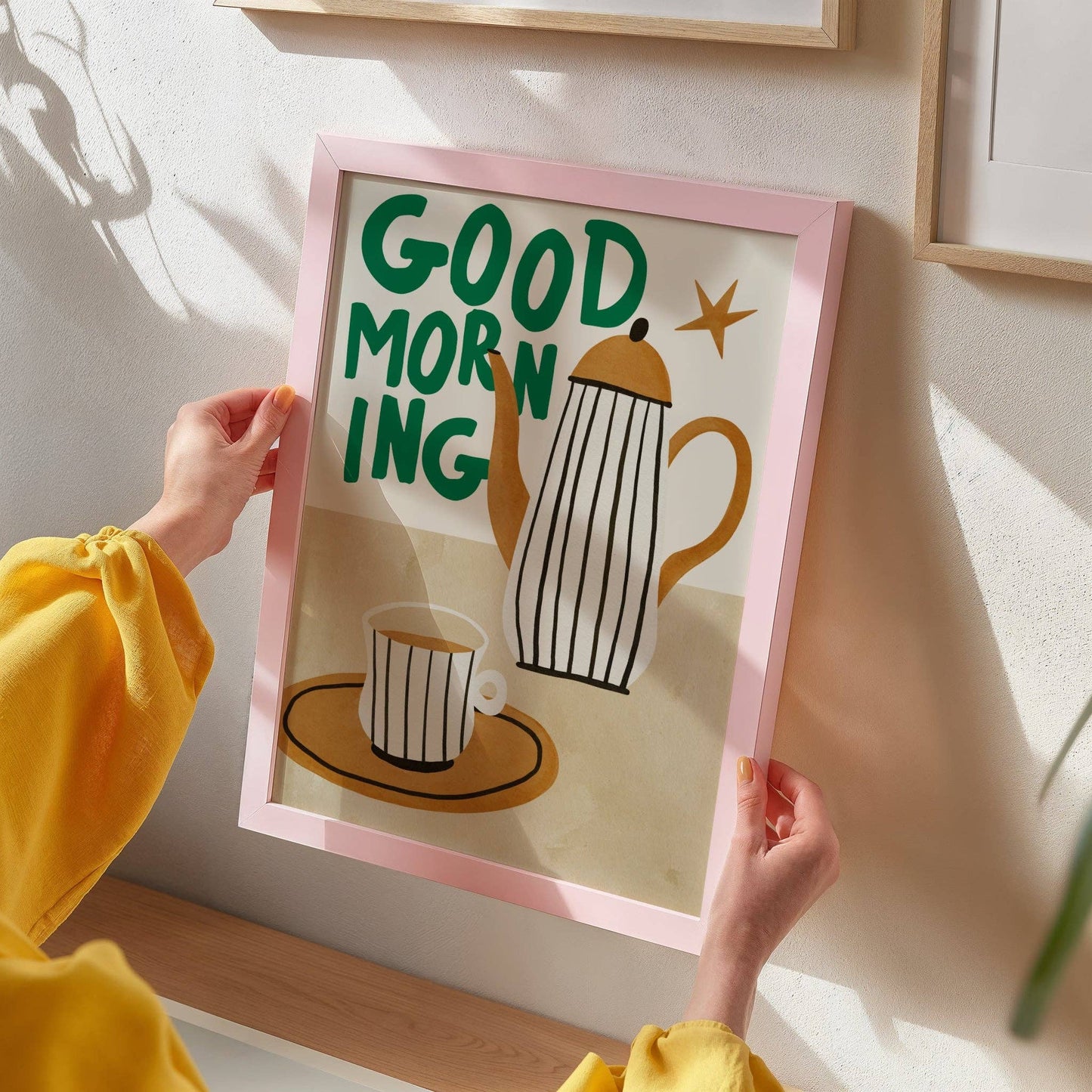Good Morning Tea Pot Print: A4