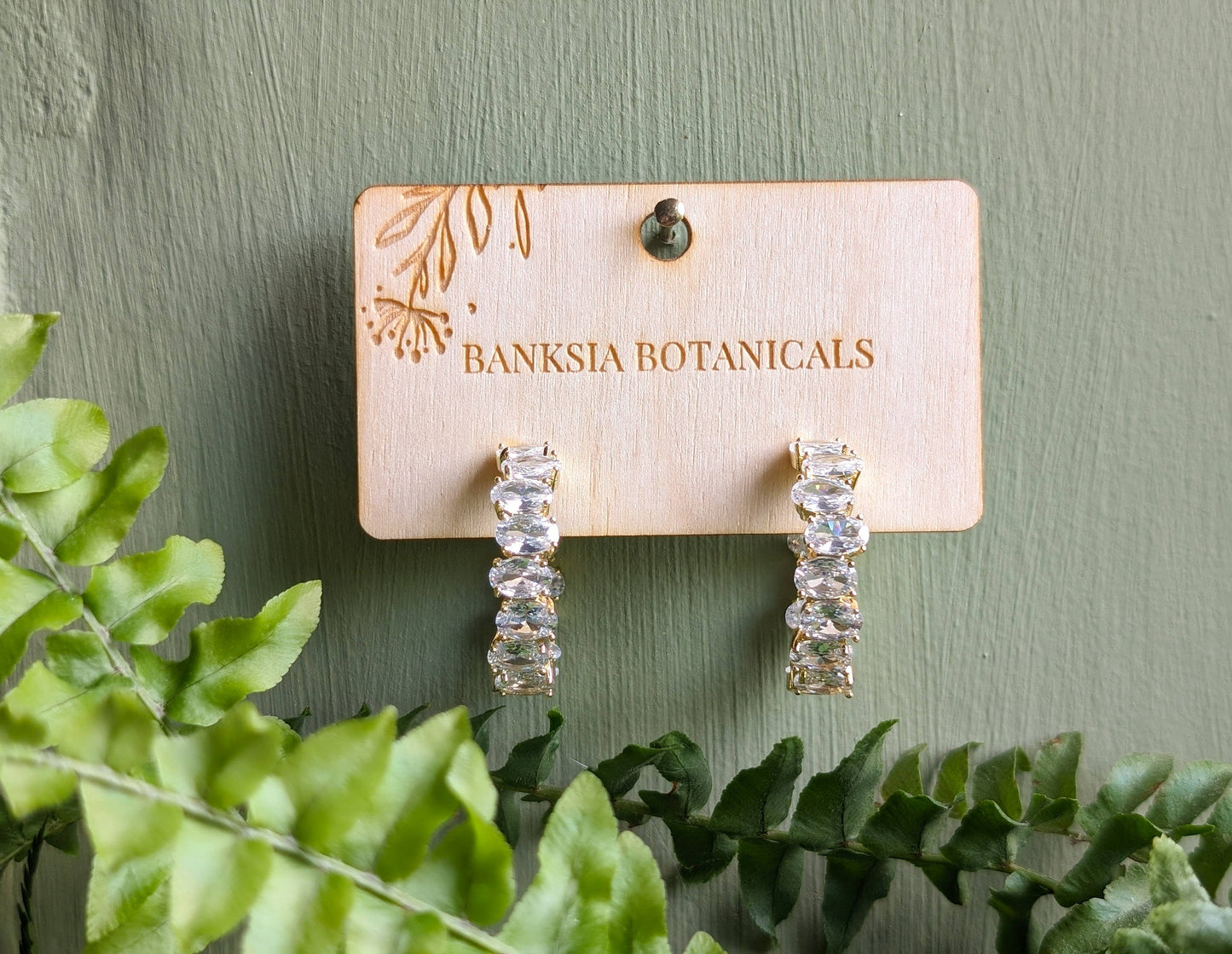 Gold Cubic Zirconia Hoop Earrings