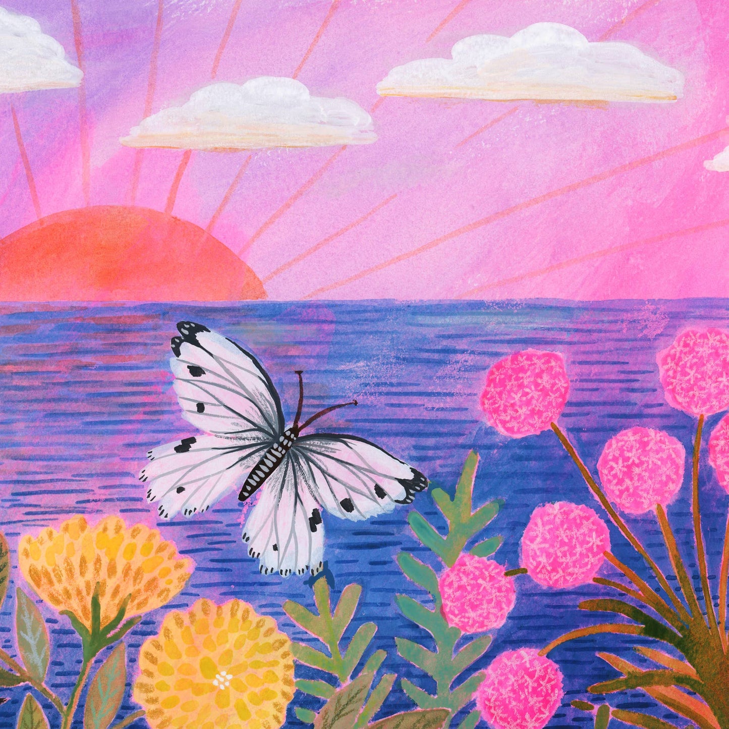 Clifftop Meadow Art Print: A3 - Large