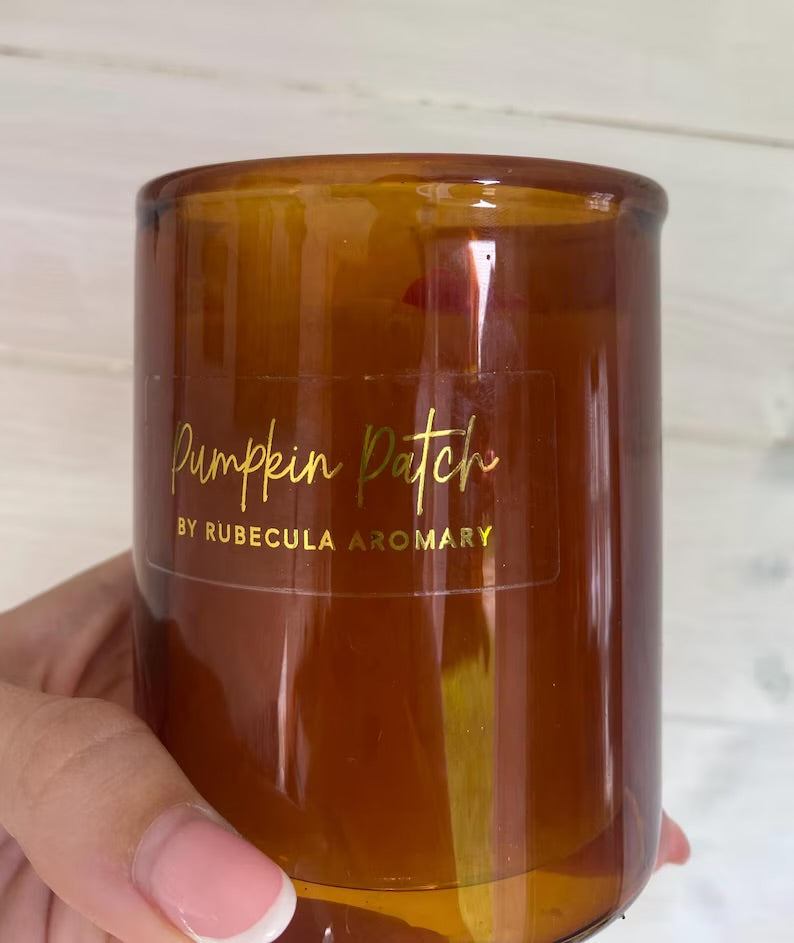 Autumn Spiced Pumpkin Candle: Wax Leaves & Toadstools, Cosy Home Fragrance