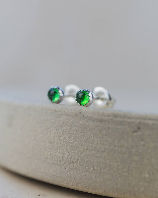 Emerald Mini Gemstone Studs