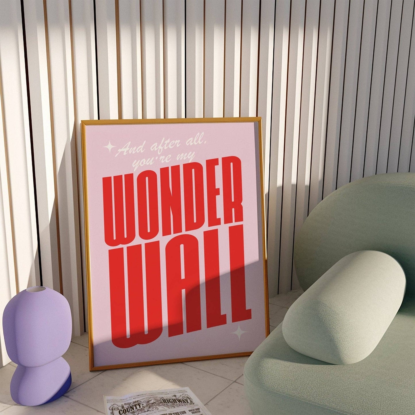 Wonderwall Inspired Print: Teal / A4