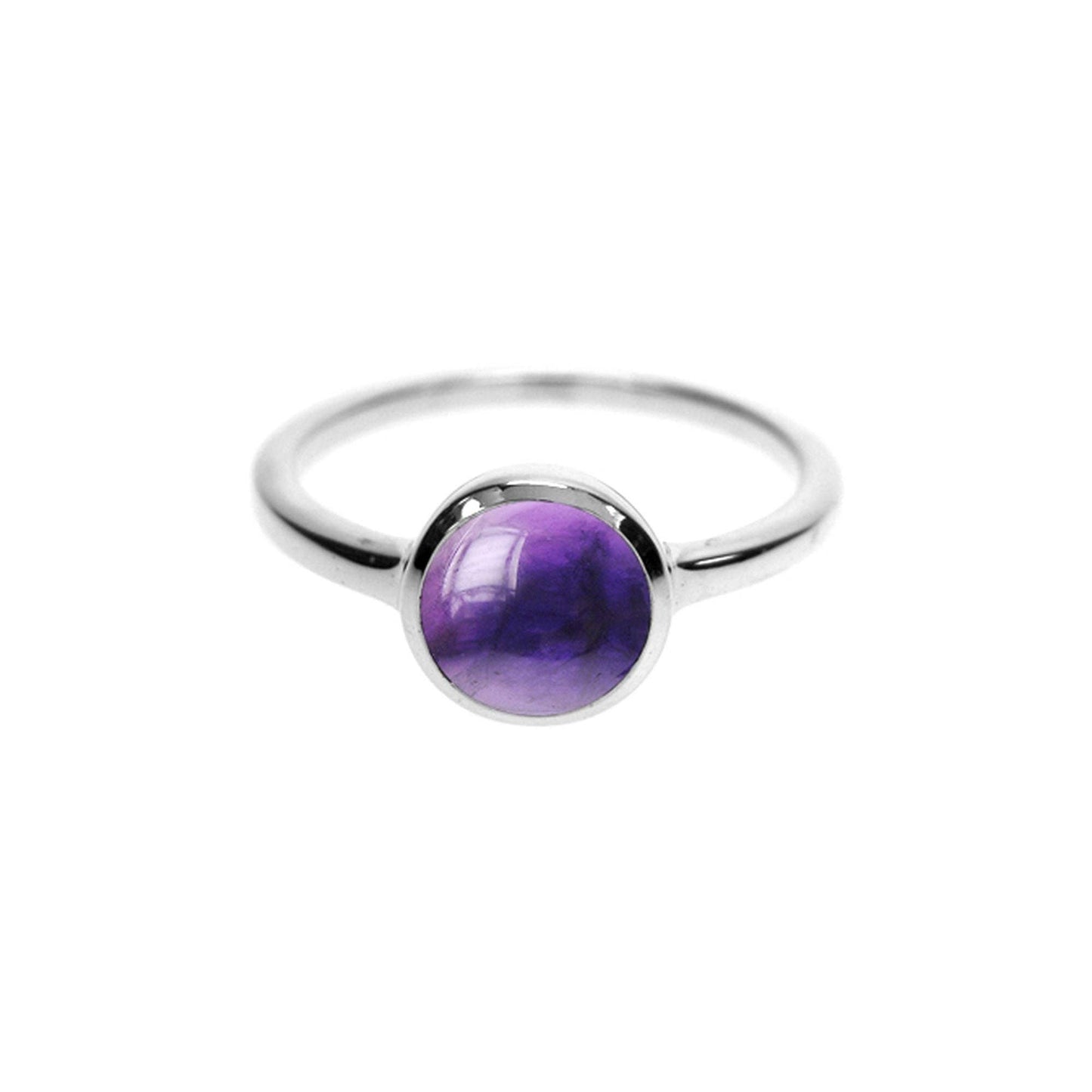 Bridget simple round amethyst ring: M