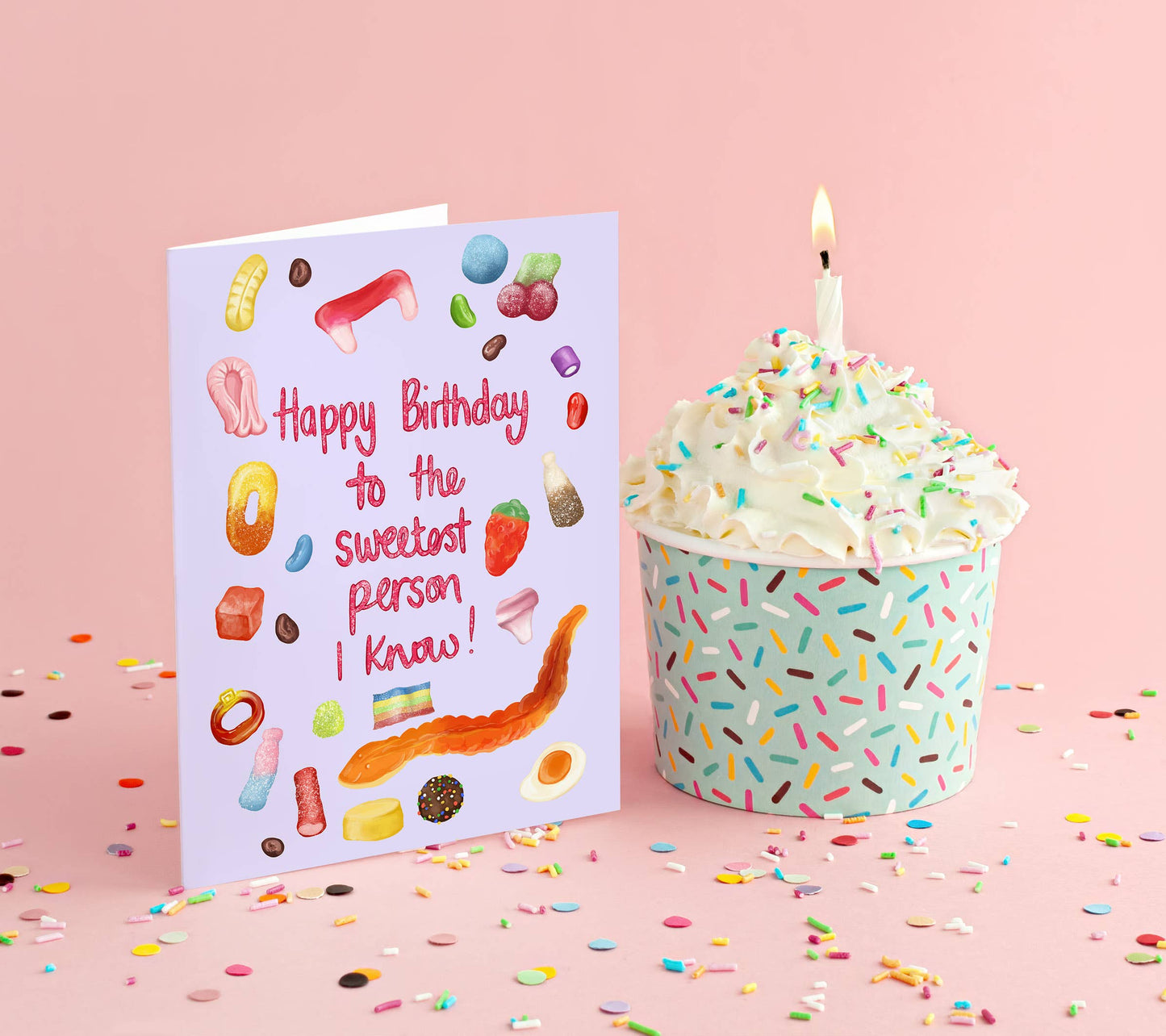 Sweetest Birthday Candy Themed Children's Birthday Card
