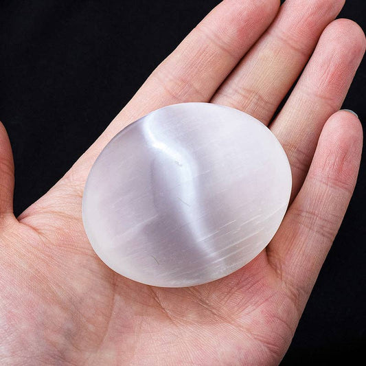 Selenite Palm Stone