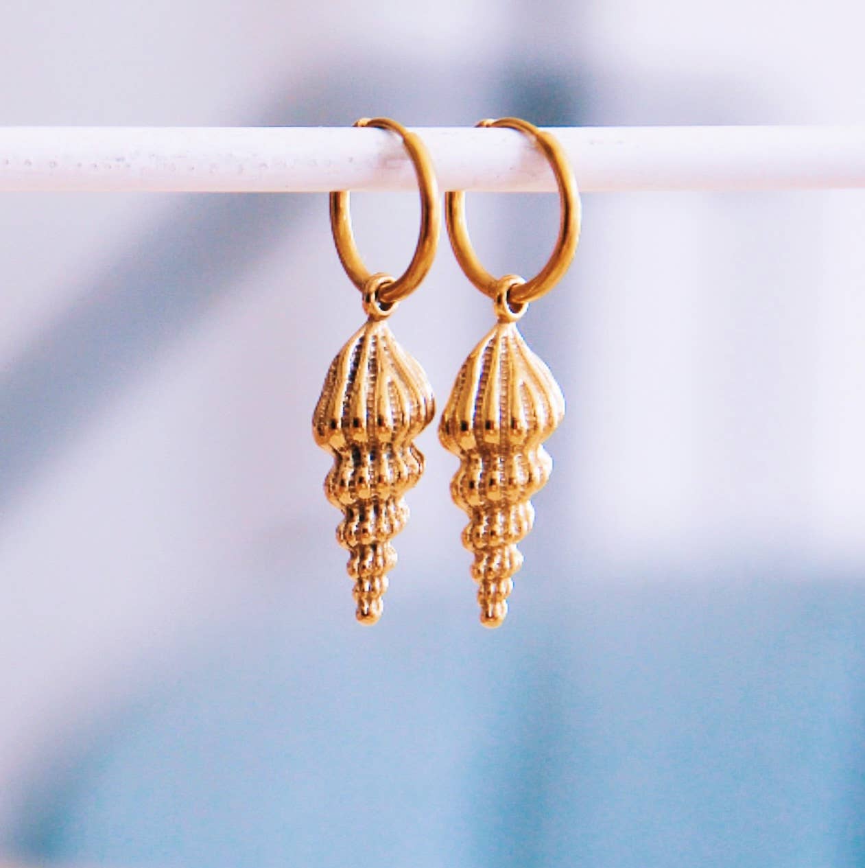 Shell Huggie Hoop Earrings