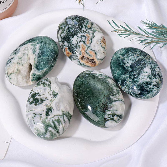 Moss Agate Palm Stone