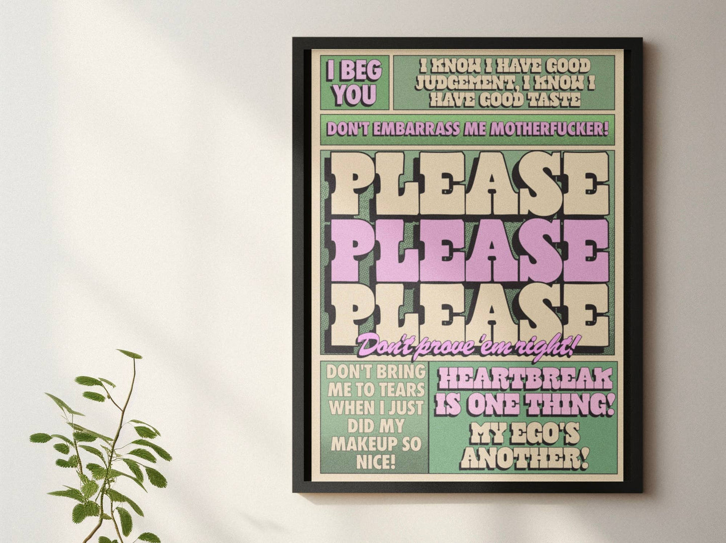Please please please Music Inspired print : A4