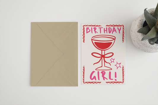 Birthday Girl A6/5x7 card (Plastic Free)