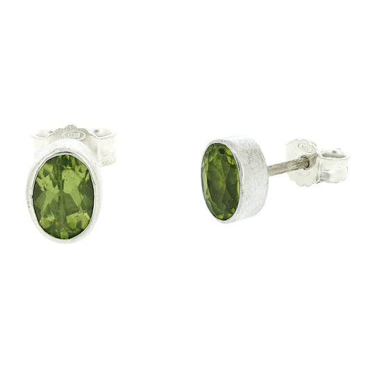 Peridot 4mm Oval Studs and Presentation Box