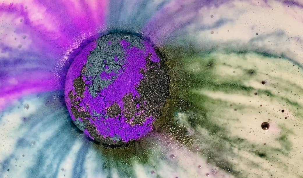 Handmade Galaxy Large XL Sphere Blackcurrant Bath Bomb