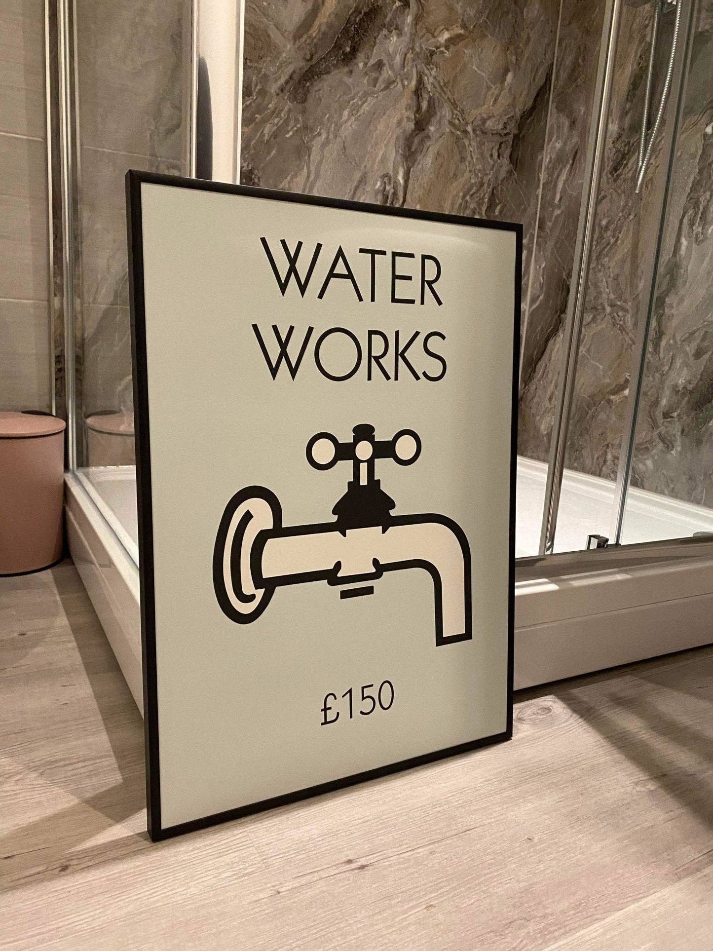 Retro Water Works Monopoly Print: Green / A4
