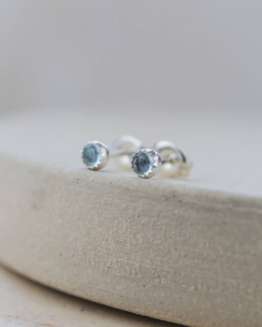 Aquamarine Mini Gemstone Studs
