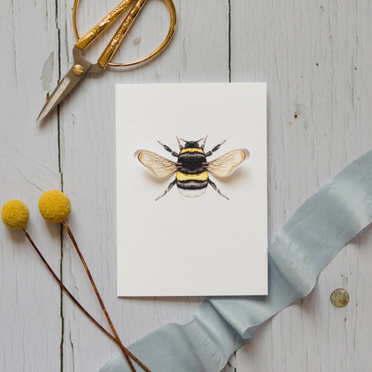 Bumble Bee Pop Out Watercolour Greetings Card