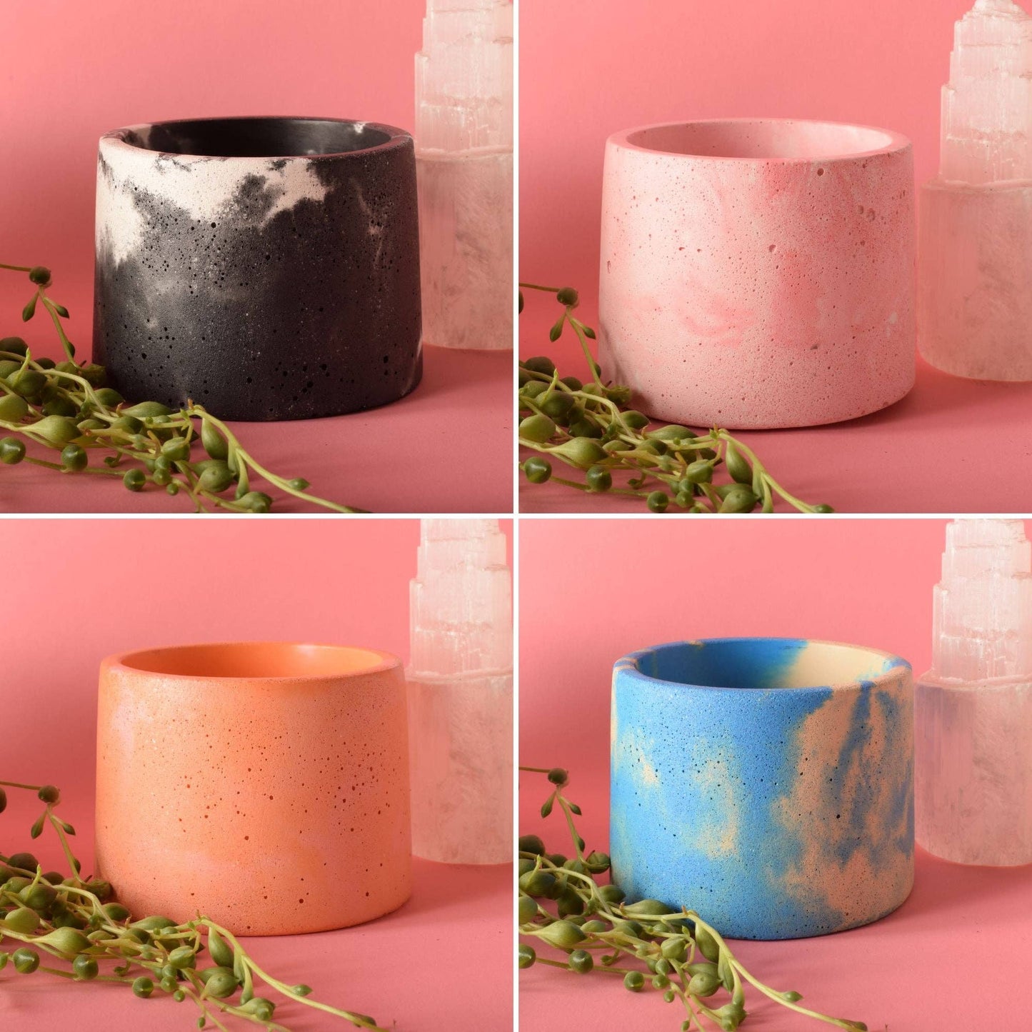 Small Plant Pot: Orange & Pink