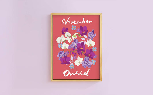 Birth Flower Print November - Orchid