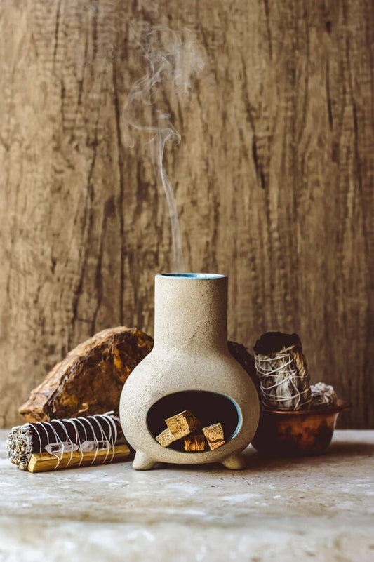 Handmade Artisan Pottery Mini Garden Chiminea