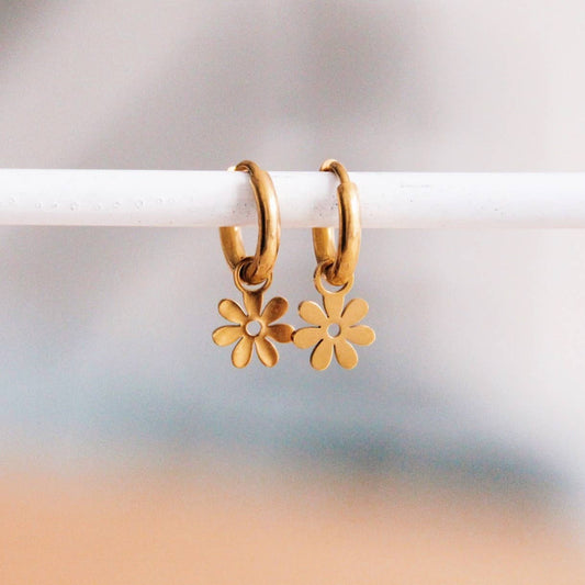 Gold Plated Daisy Hoops