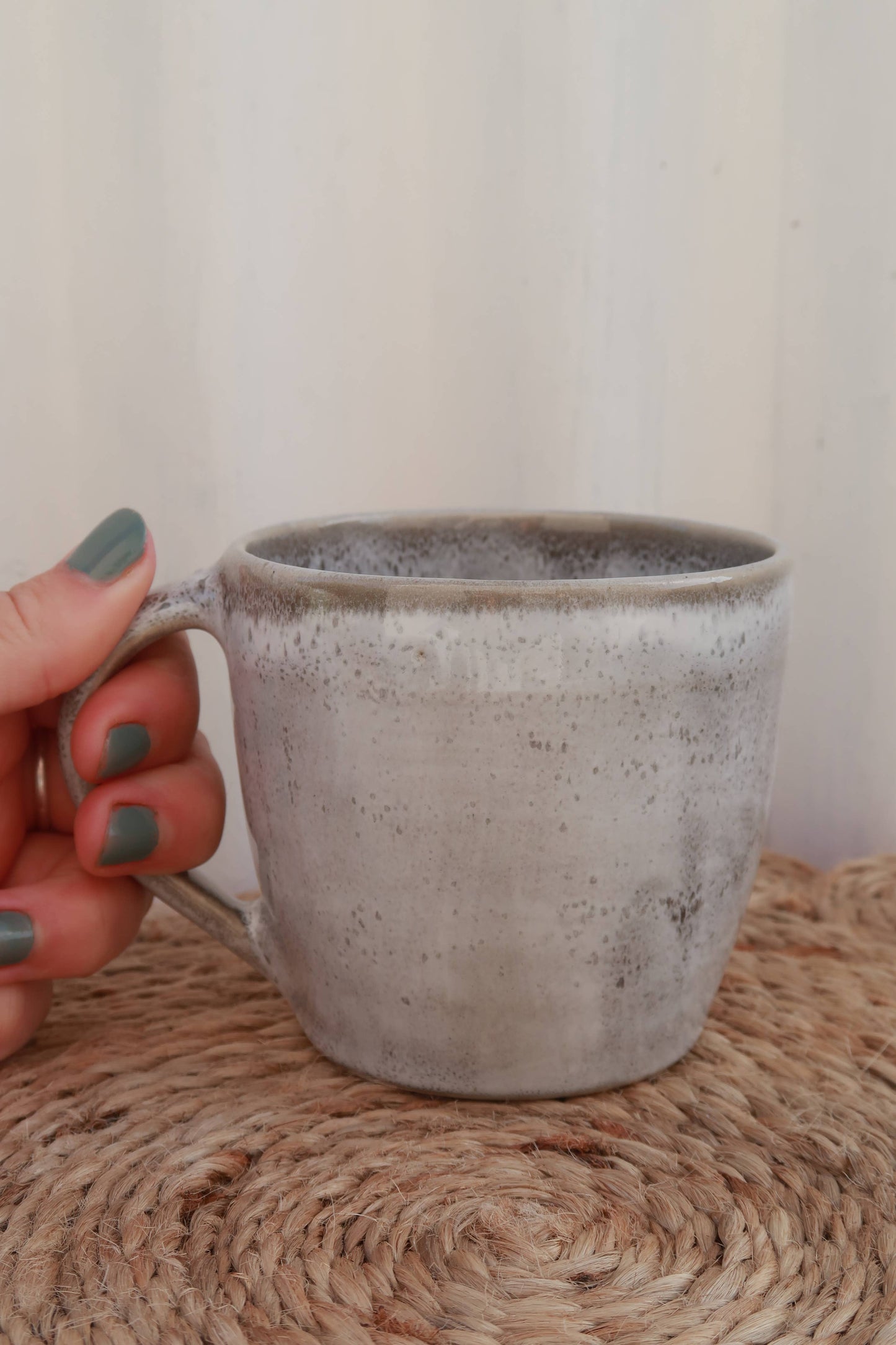 Handmade Ceramic Mug - Snowy Grey