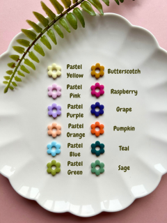 Flower Hoops | Polymer Clay Earrings: Pastel Yellow