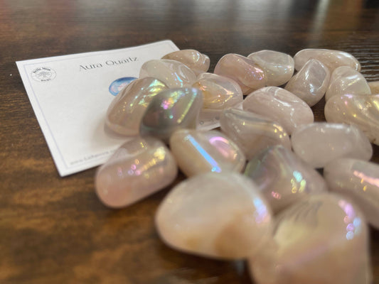 Aura Rose Quartz Tumble Stone